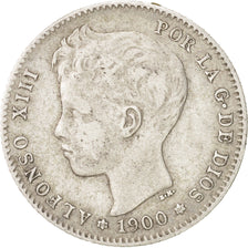 Coin, Spain, Alfonso XIII, Peseta, 1900, Madrid, EF(40-45), Silver, KM:706
