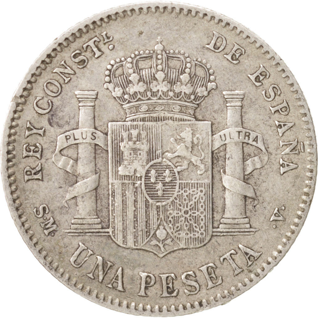 Coin, Spain, Alfonso XIII, Peseta, 1900, Madrid, EF(40-45), Silver, KM:706