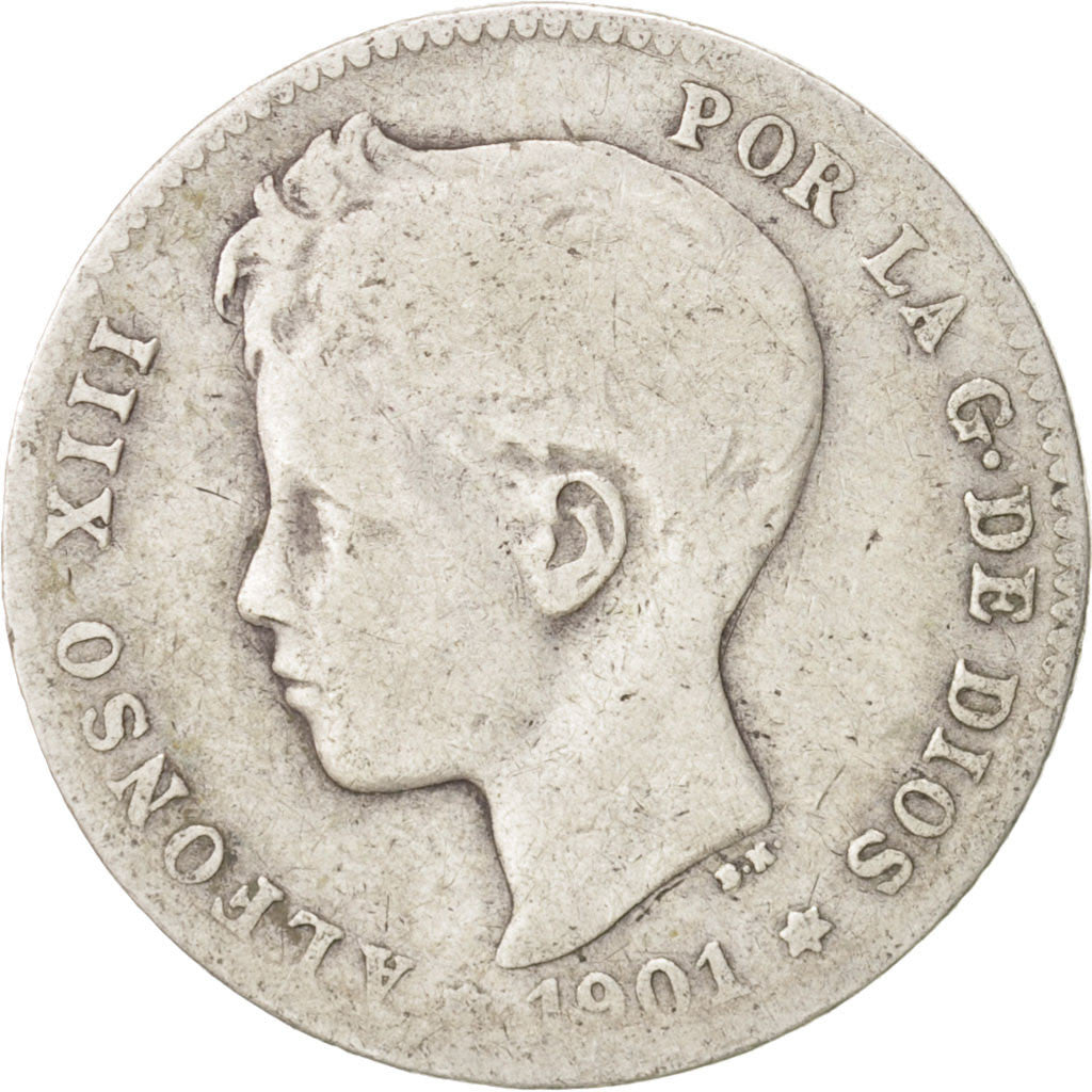Spain, Alfonso XIII, Peseta, 1901, Madrid, F(12-15), Silver, KM:706