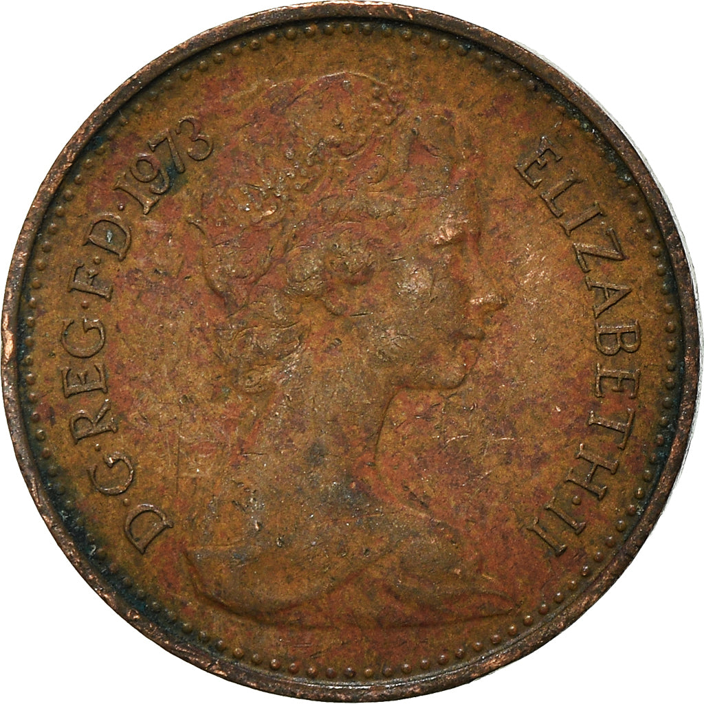 Münze, Großbritannien, 1/2 New Penny, 1973