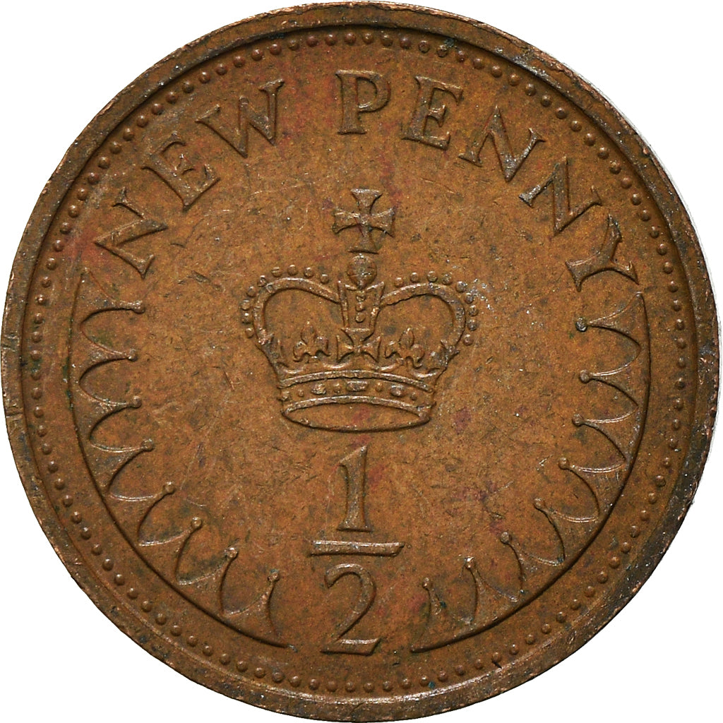 Münze, Großbritannien, 1/2 New Penny, 1973