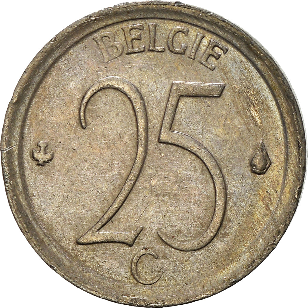 Coin, Belgium, 25 Centimes, 1968