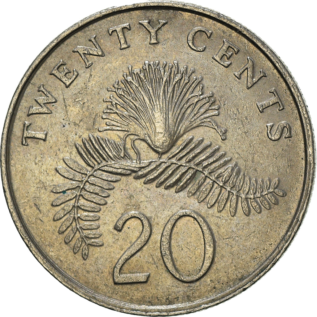 Coin, Singapore, 20 Cents, 1987
