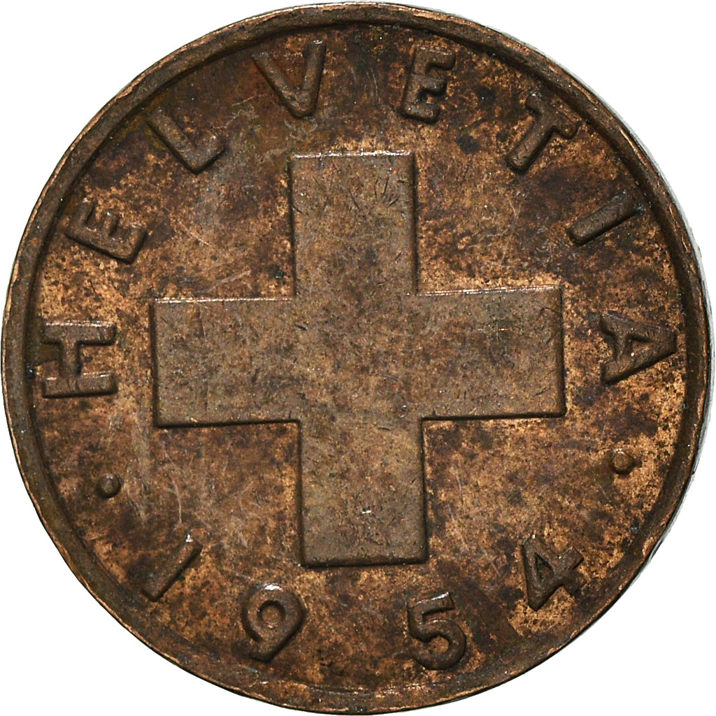 Moneta, Svizzera, Rappen, 1954