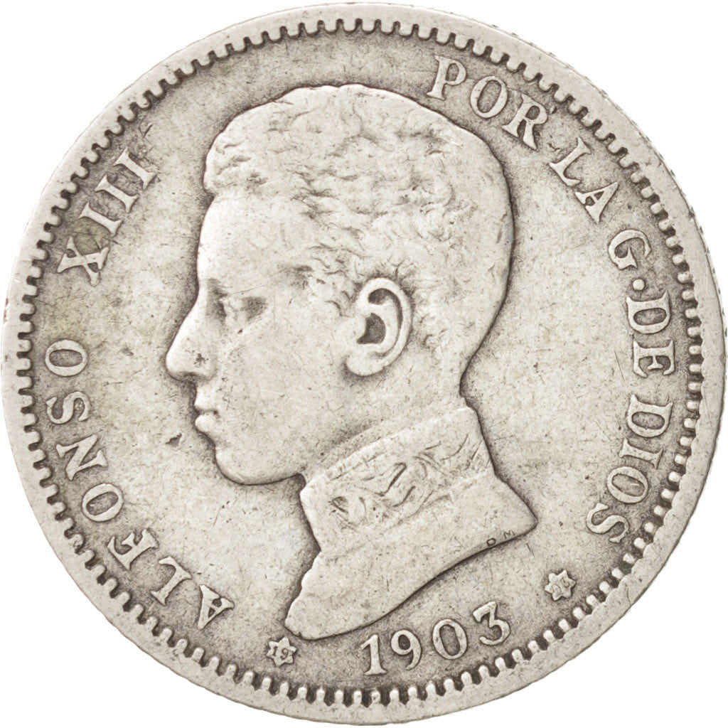 Spain, Alfonso XIII, Peseta, 1903, Madrid, VF(30-35), Silver, KM:721
