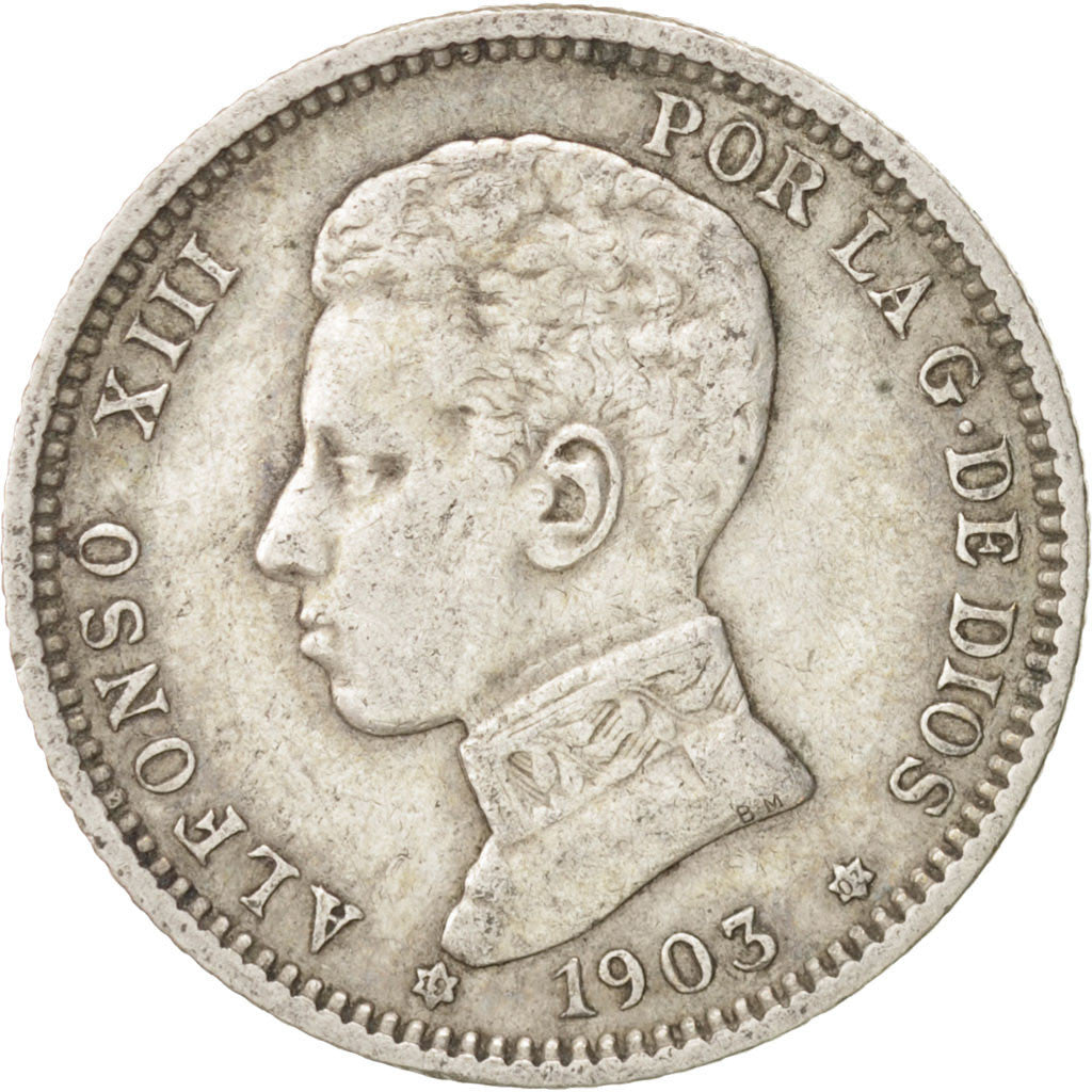 Spain, Alfonso XIII, Peseta, 1903, Madrid, EF(40-45), Silver, KM:721