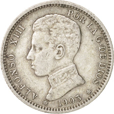 Spain, Alfonso XIII, Peseta, 1903, Madrid, EF(40-45), Silver, KM:721
