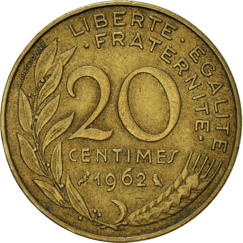 Munten, Frankrijk, 20 Centimes, 1962