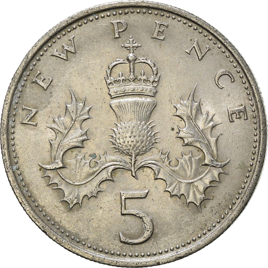 Moneda, Gran Bretaña, 5 New Pence, 1970