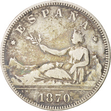 Coin, Spain, Provisional Government, 2 Pesetas, 1870, Madrid, VF(30-35), Silver