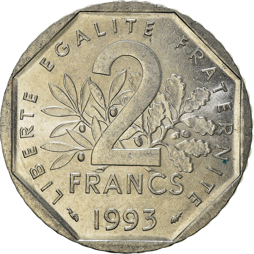 Moneda, Francia, 2 Francs, 1993