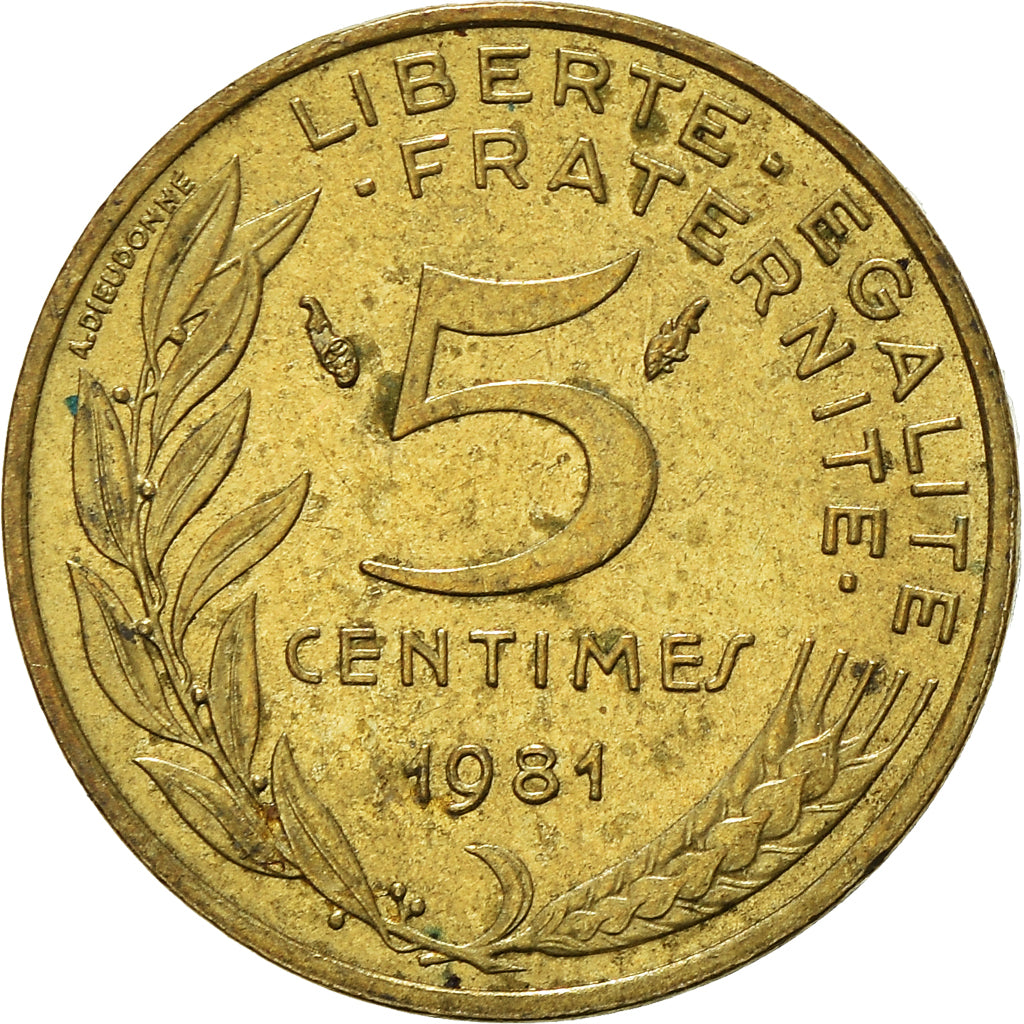 Moneda, Francia, 5 Centimes, 1981