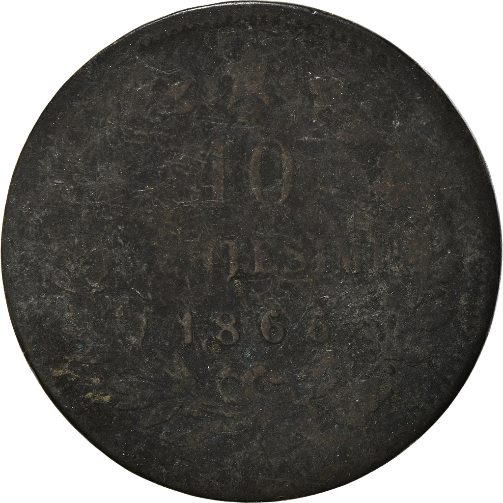 Coin, Italy, 10 Centesimi, 1866