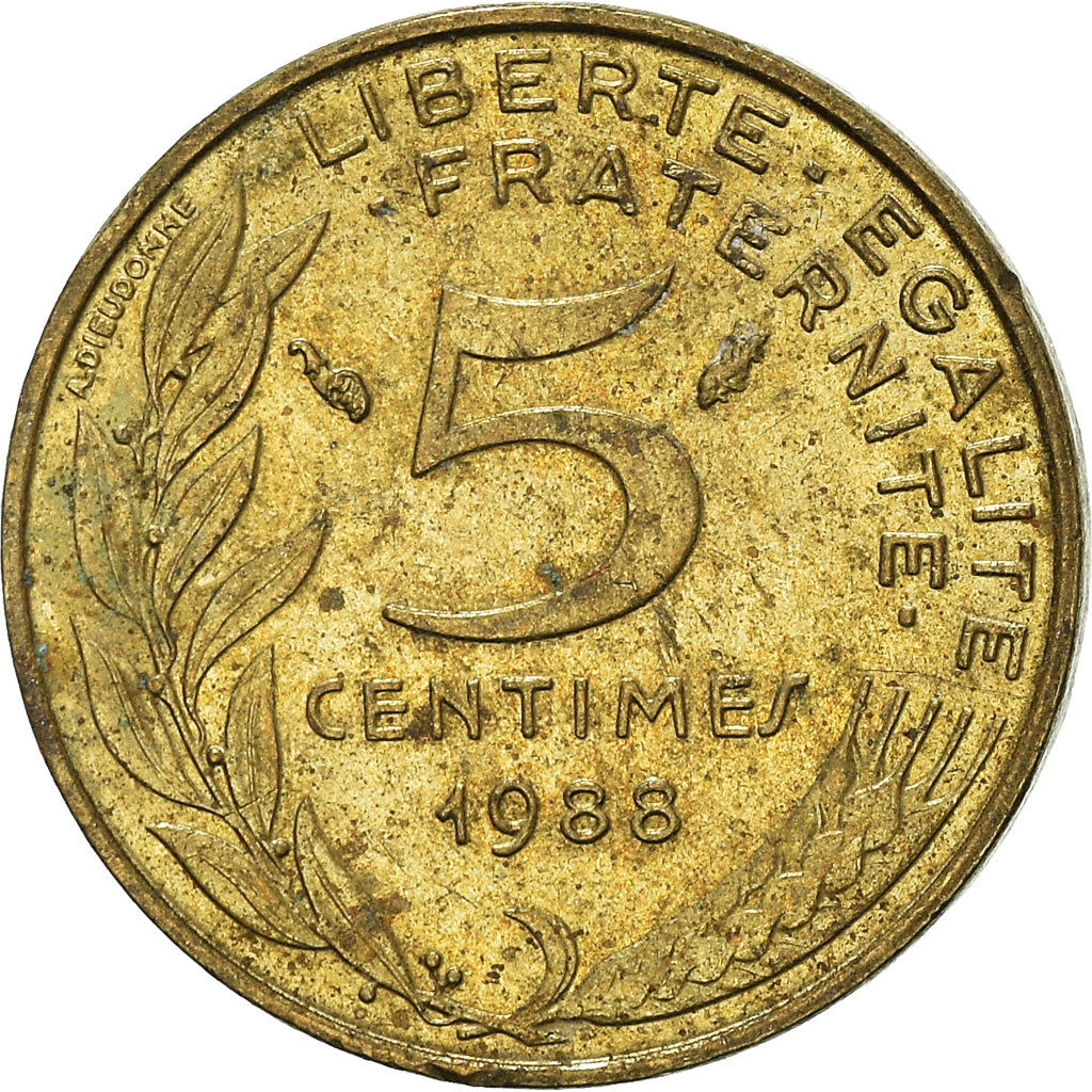 Moneta, Francia, 5 Centimes, 1988