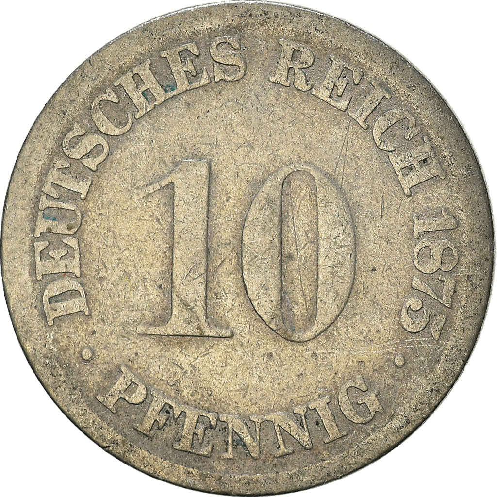 Monnaie, Empire allemand, 10 Pfennig, 1875