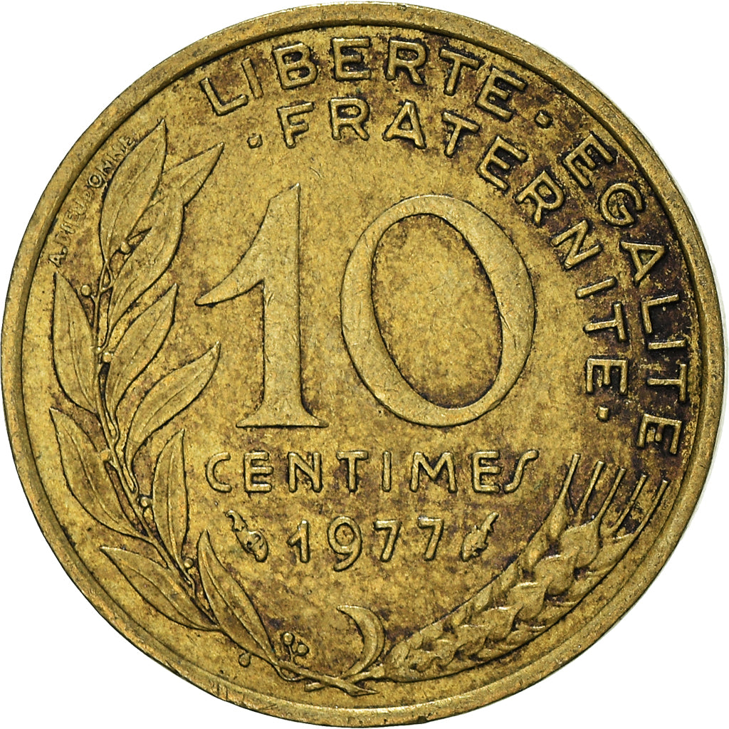 Coin, France, 10 Centimes, 1977