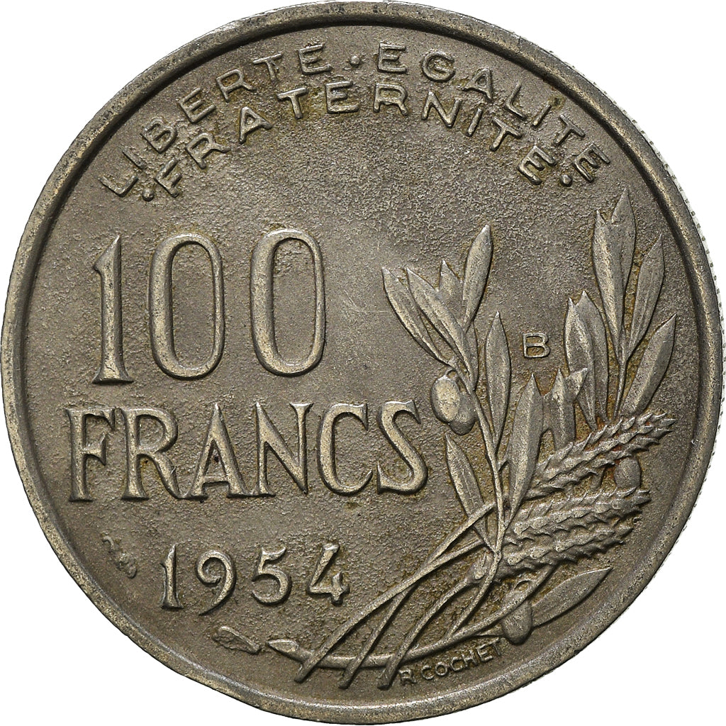 Munten, Frankrijk, 100 Francs, 1954