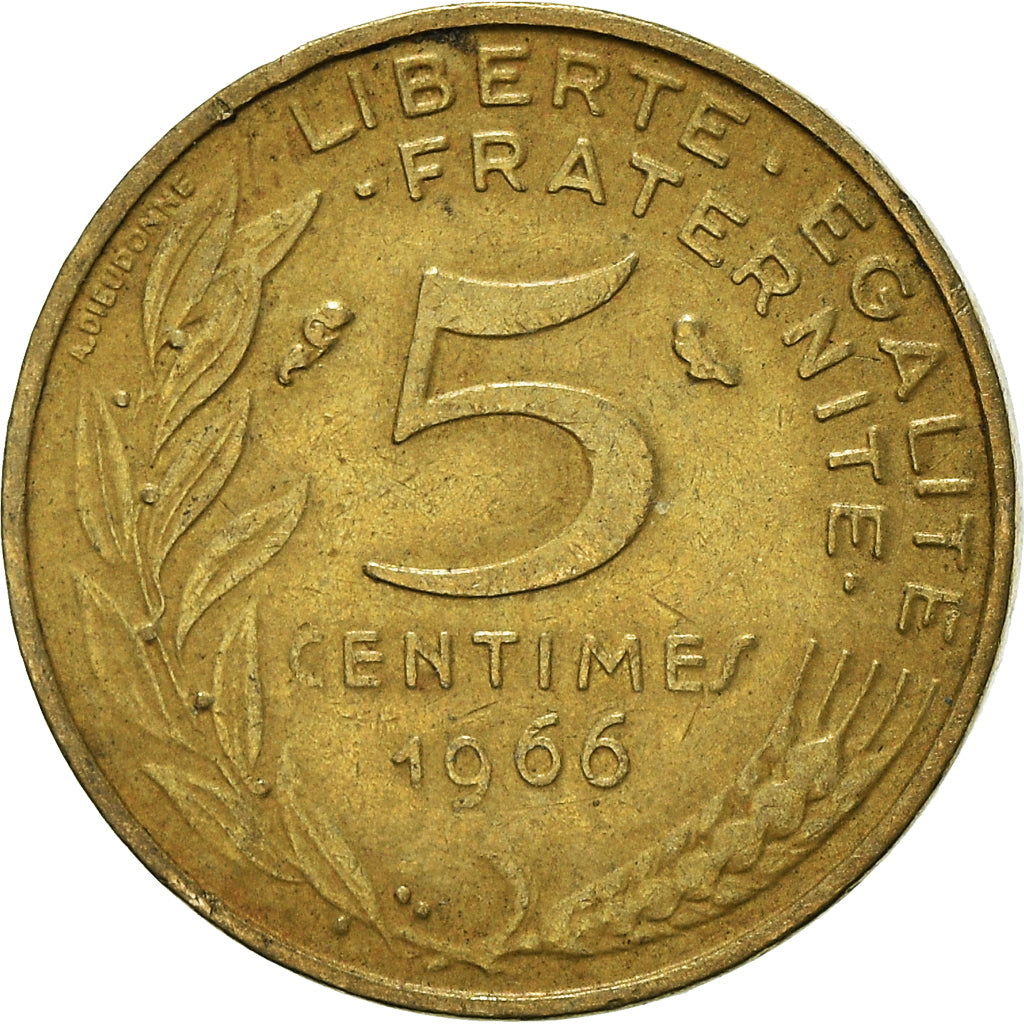 Münze, Frankreich, 5 Centimes, 1966