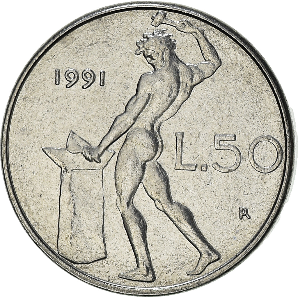 Coin, Italy, 50 Lire, 1991