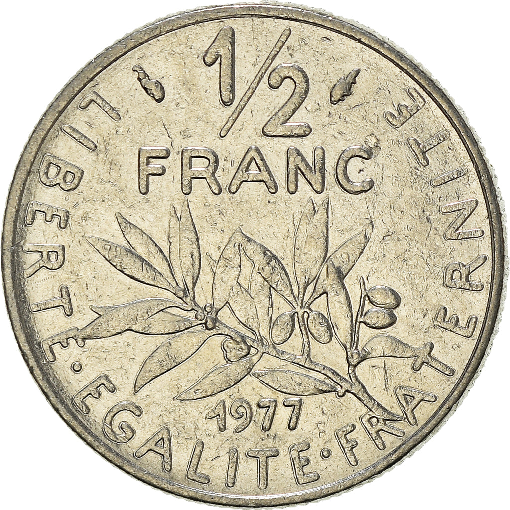 Moneta, Francia, 1/2 Franc, 1977
