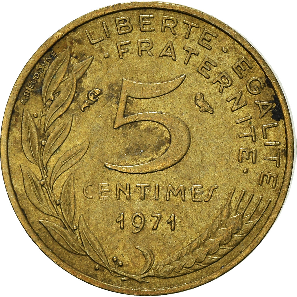 Munten, Frankrijk, 5 Centimes, 1971