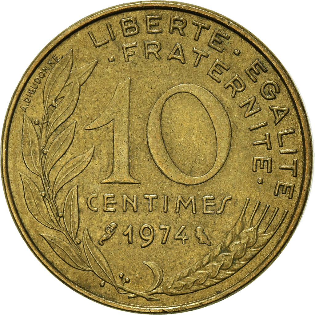 Münze, Frankreich, 10 Centimes, 1974