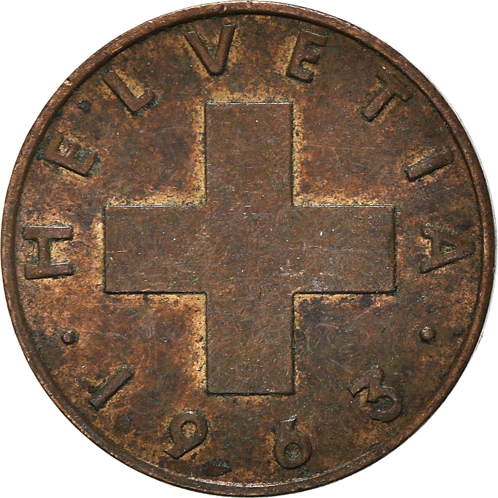 Moneta, Svizzera, Rappen, 1963