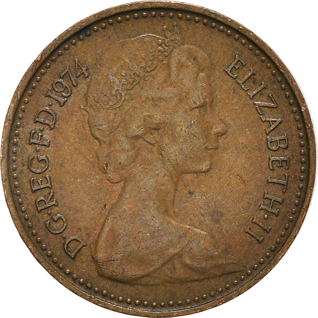 Monnaie, Grande-Bretagne, 1/2 New Penny, 1974