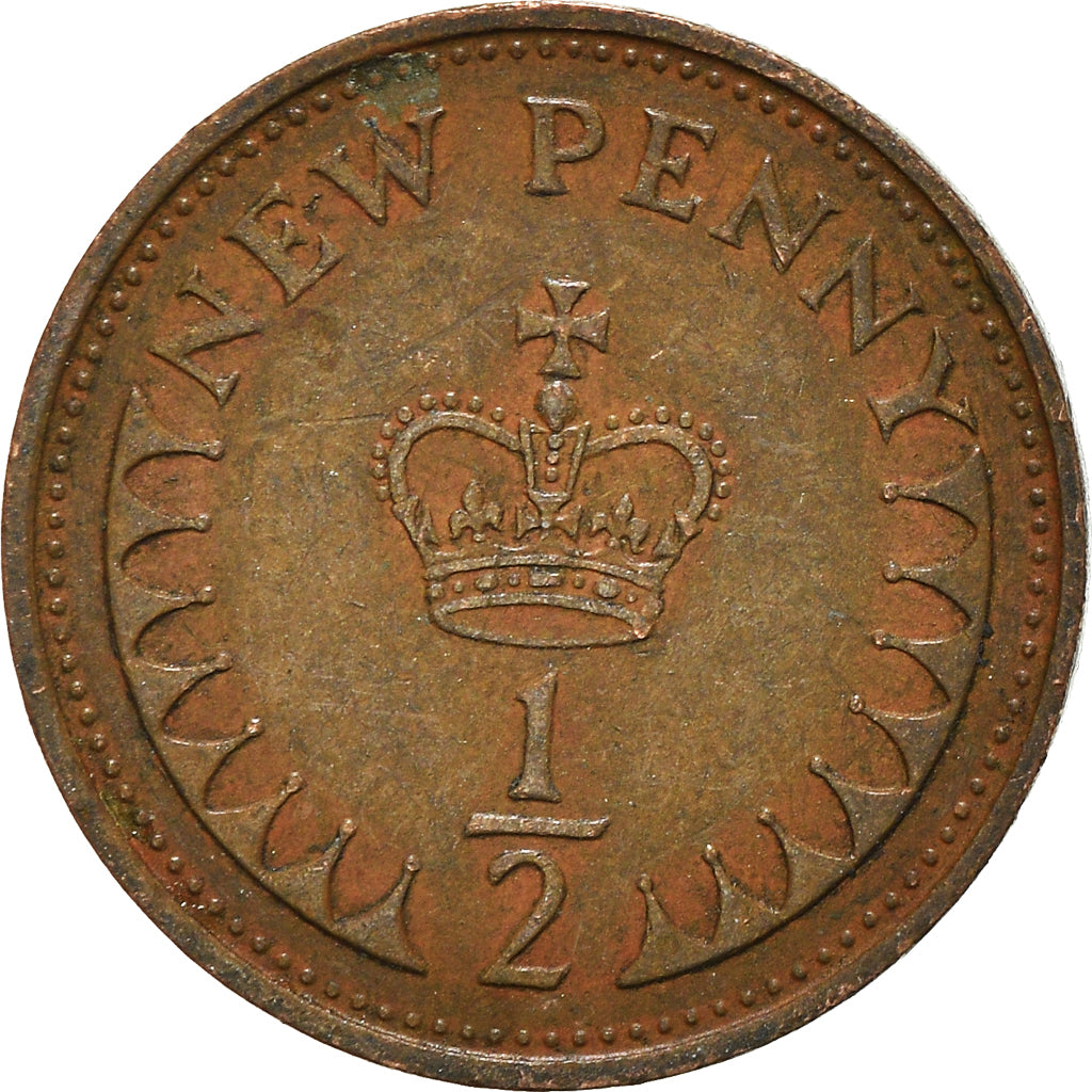 Münze, Großbritannien, 1/2 New Penny, 1971