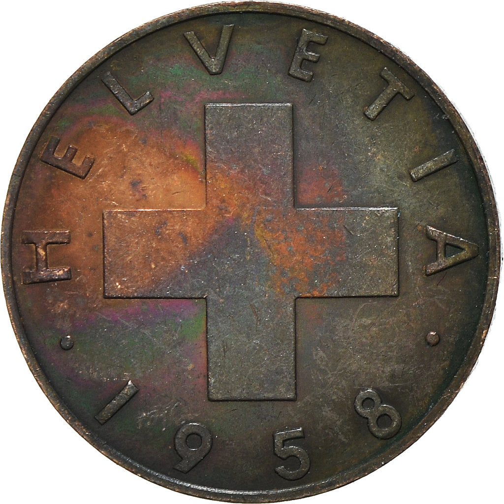 Moneta, Svizzera, Rappen, 1958