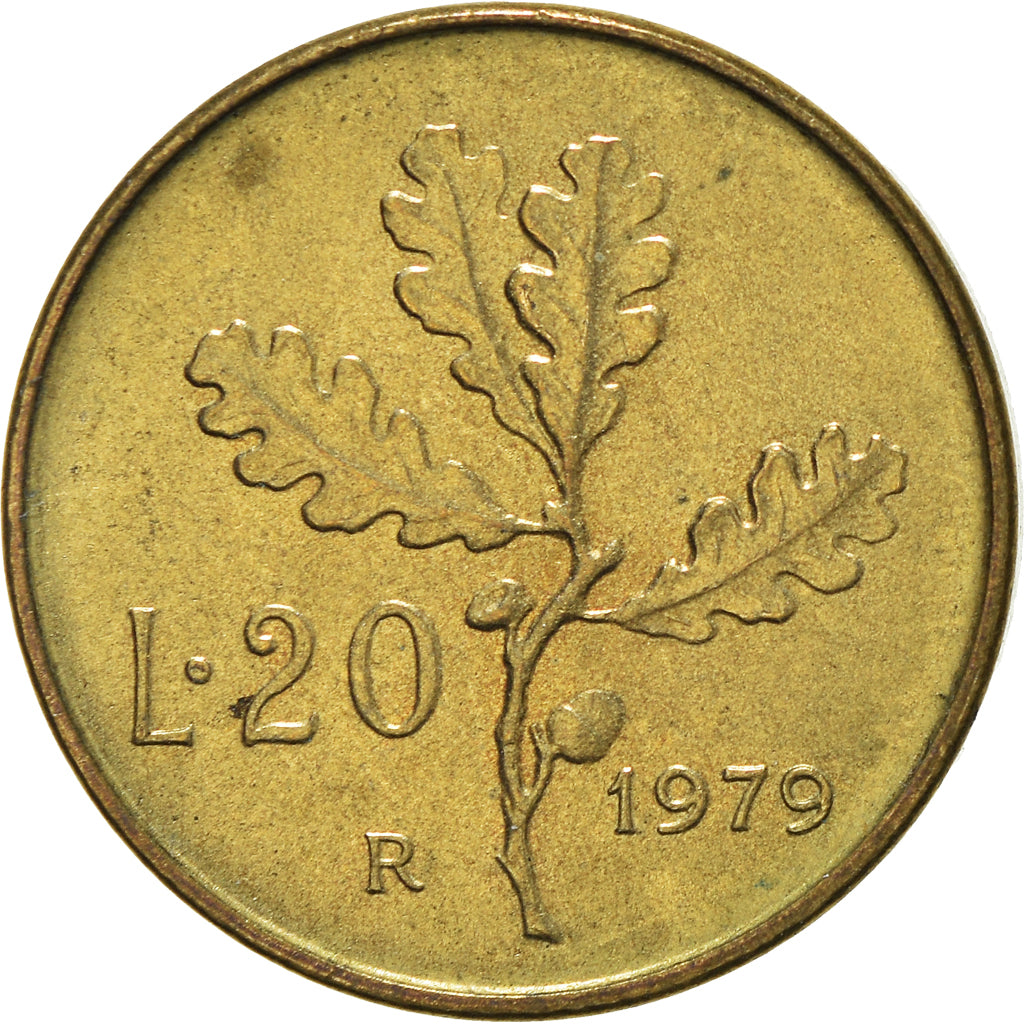 Moeda, Itália, 20 Lire, 1979