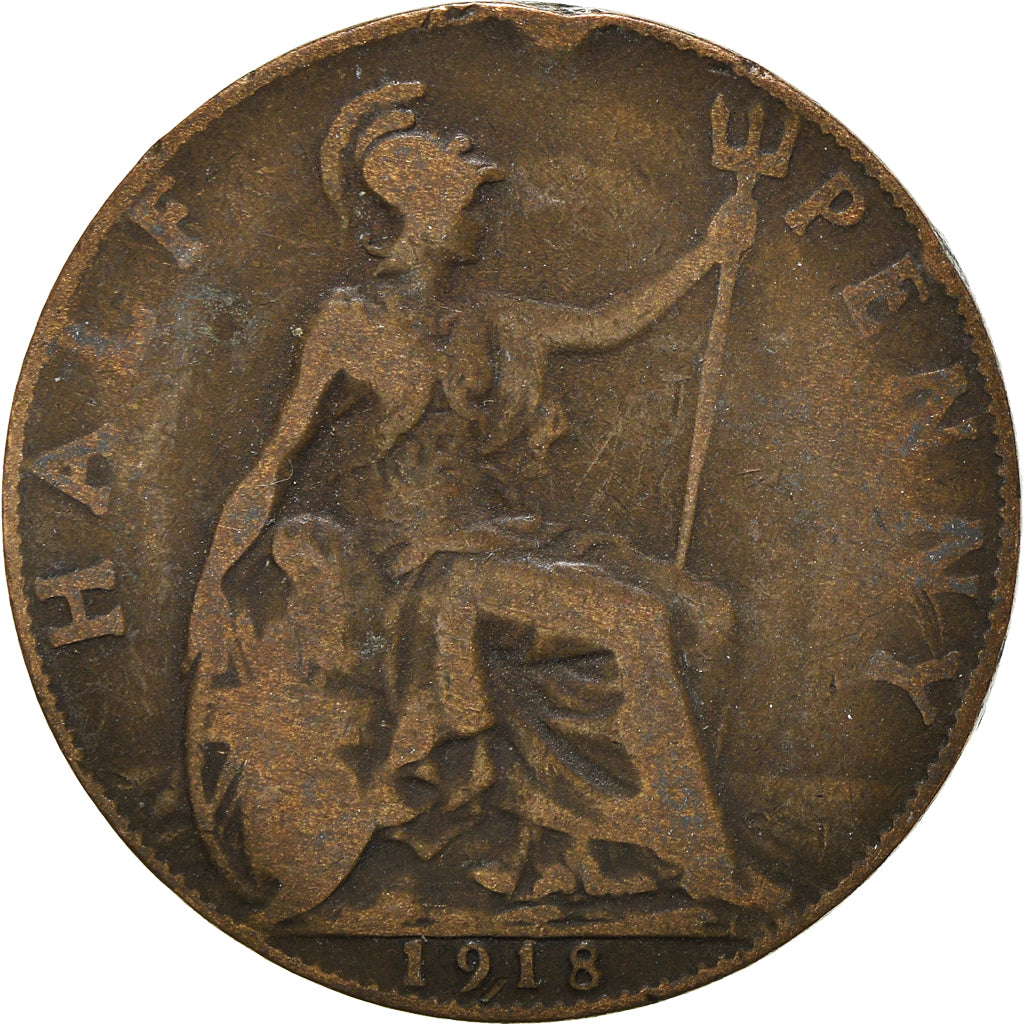 Moneta, Wielka Brytania, 1/2 Penny, 1918