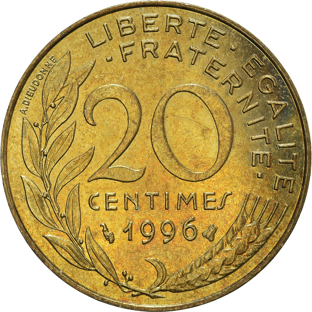Münze, Frankreich, 20 Centimes, 1996