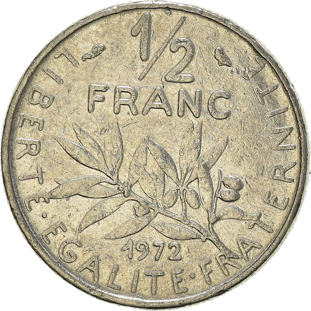 Moneda, Francia, 1/2 Franc, 1972