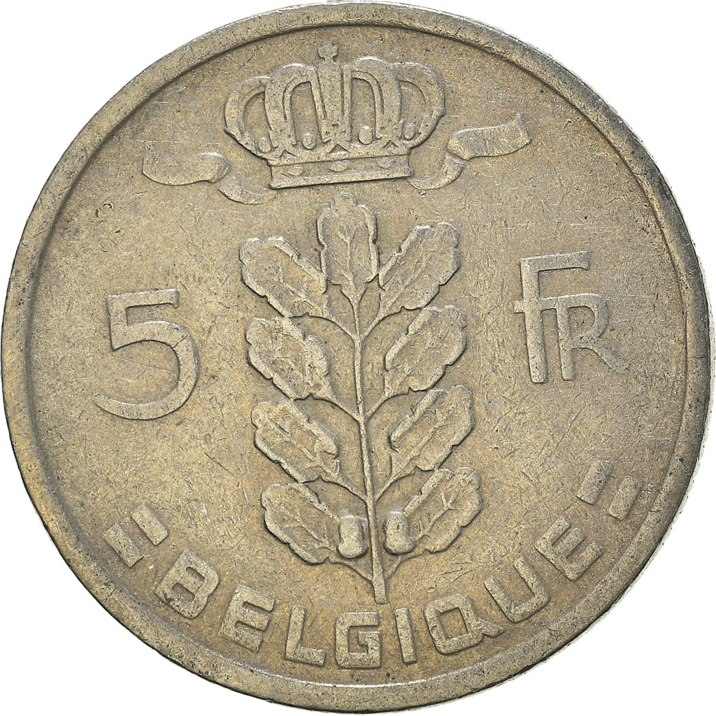 Moeda, Bélgica, 5 Francs, 5 Frank, 1949