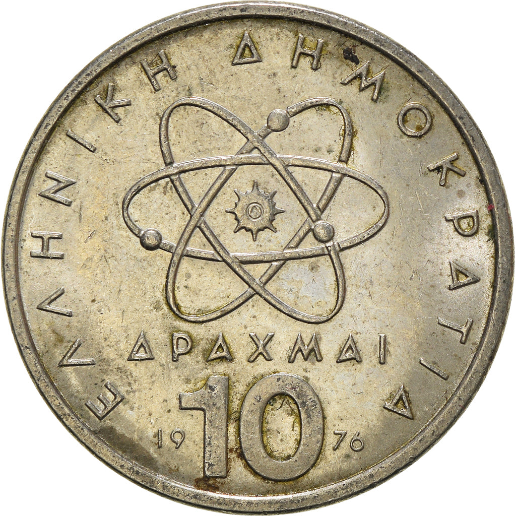 Moneta, Grecia, 10 Drachmai, 1976