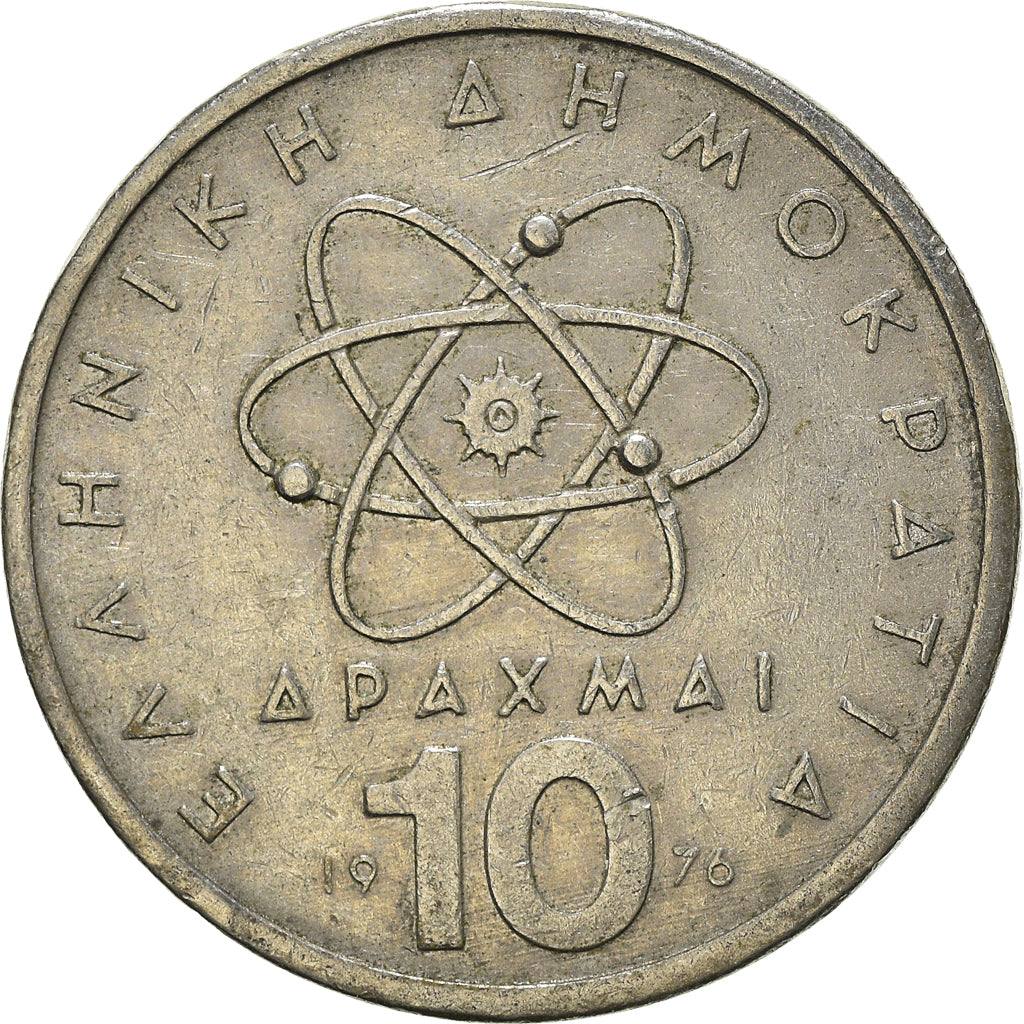 Moneta, Grecia, 10 Drachmai, 1976