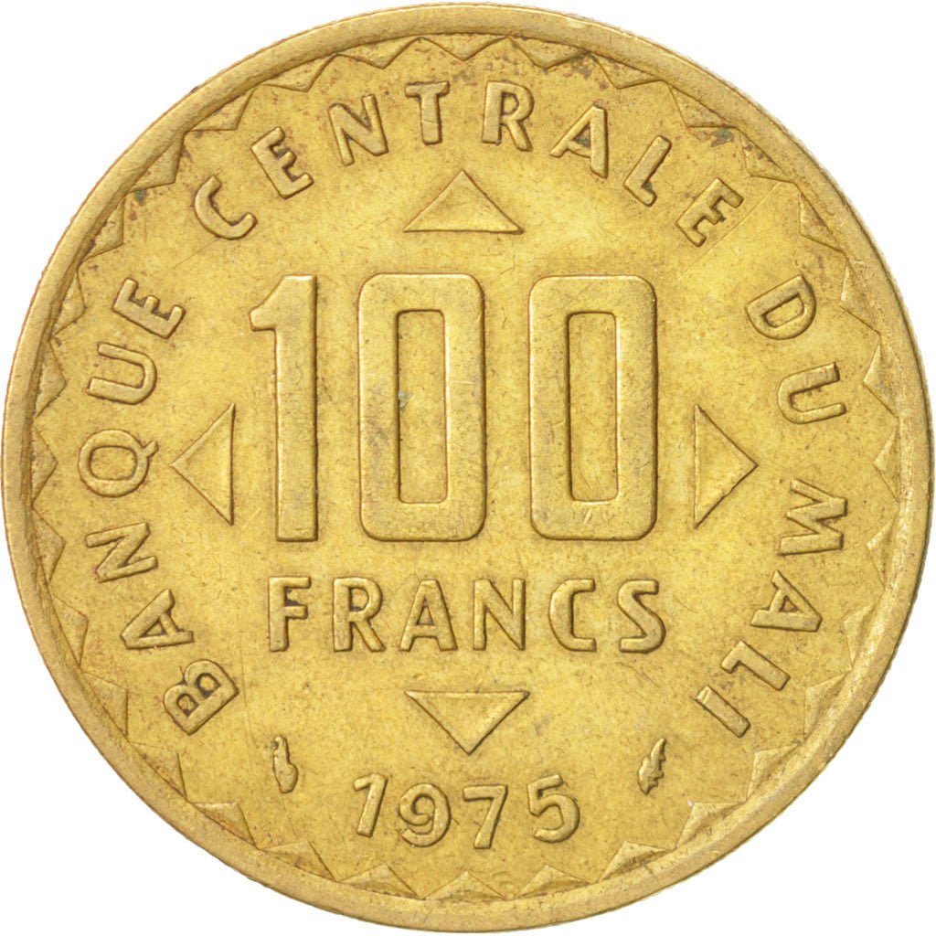 Mali, 100 Francs, 1975, Paris, EF(40-45), Nickel-brass, KM:10