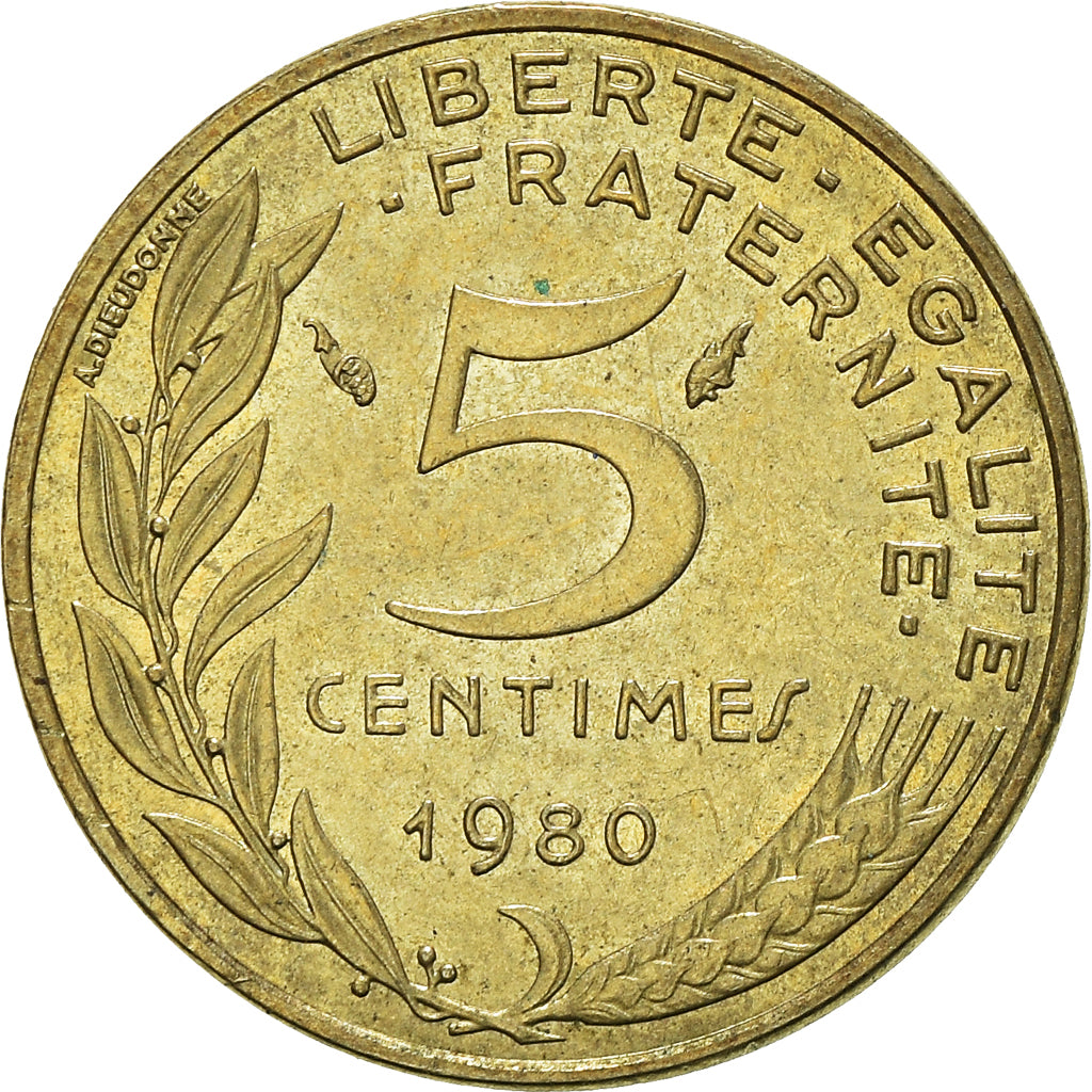 Moneta, Francia, 5 Centimes, 1980