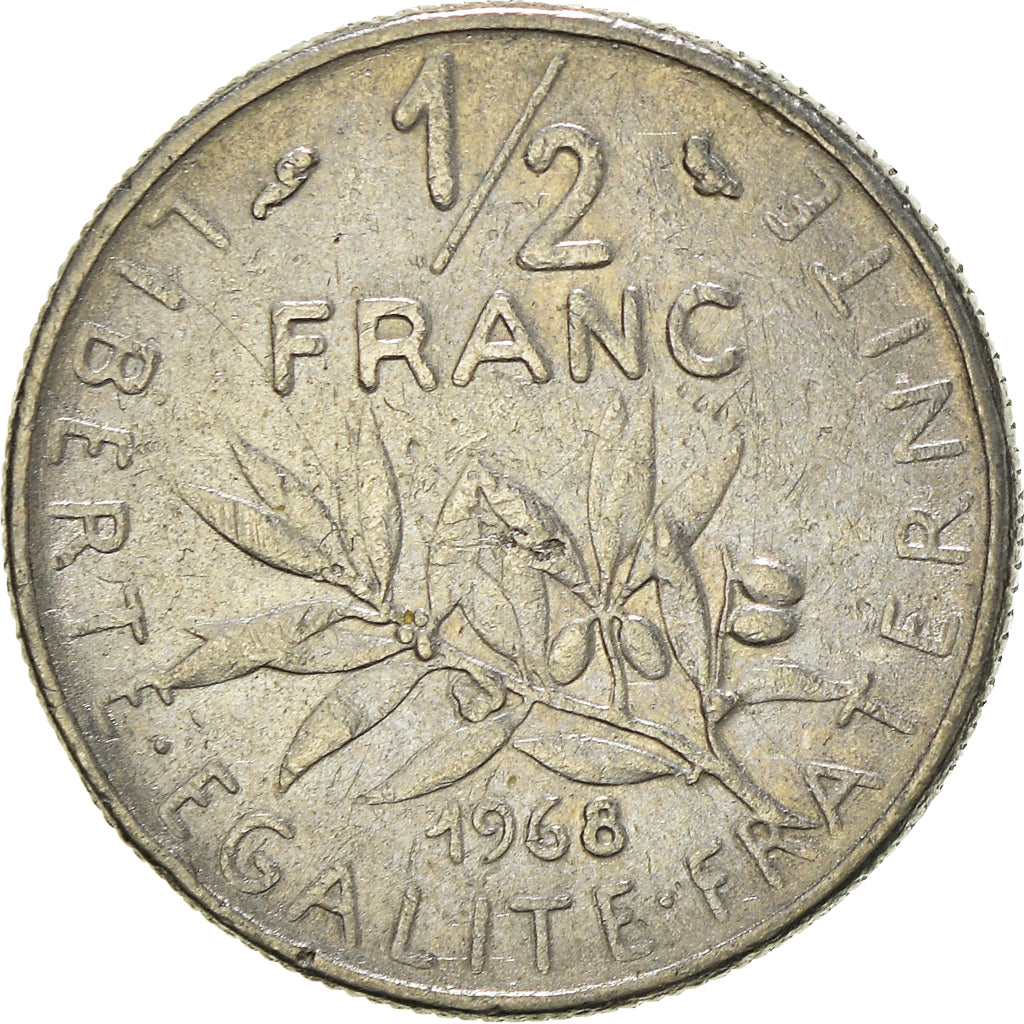 Moneta, Francja, 1/2 Franc, 1968