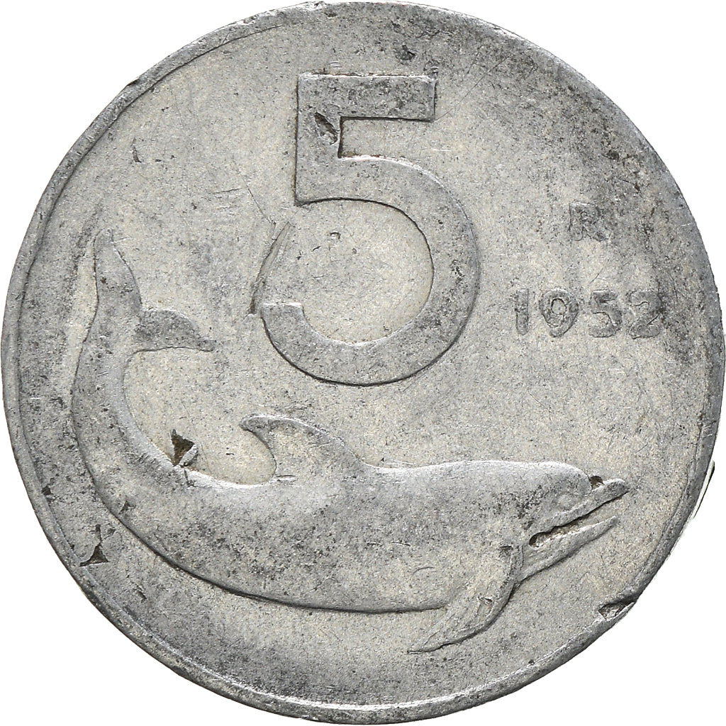 Munten, Italië, 5 Lire, 1952