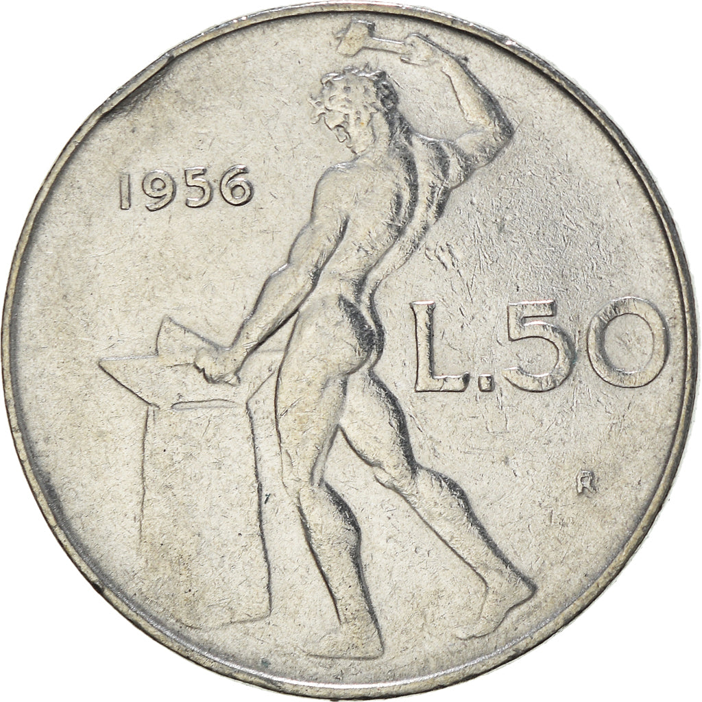 Moneta, Italia, 50 Lire, 1956