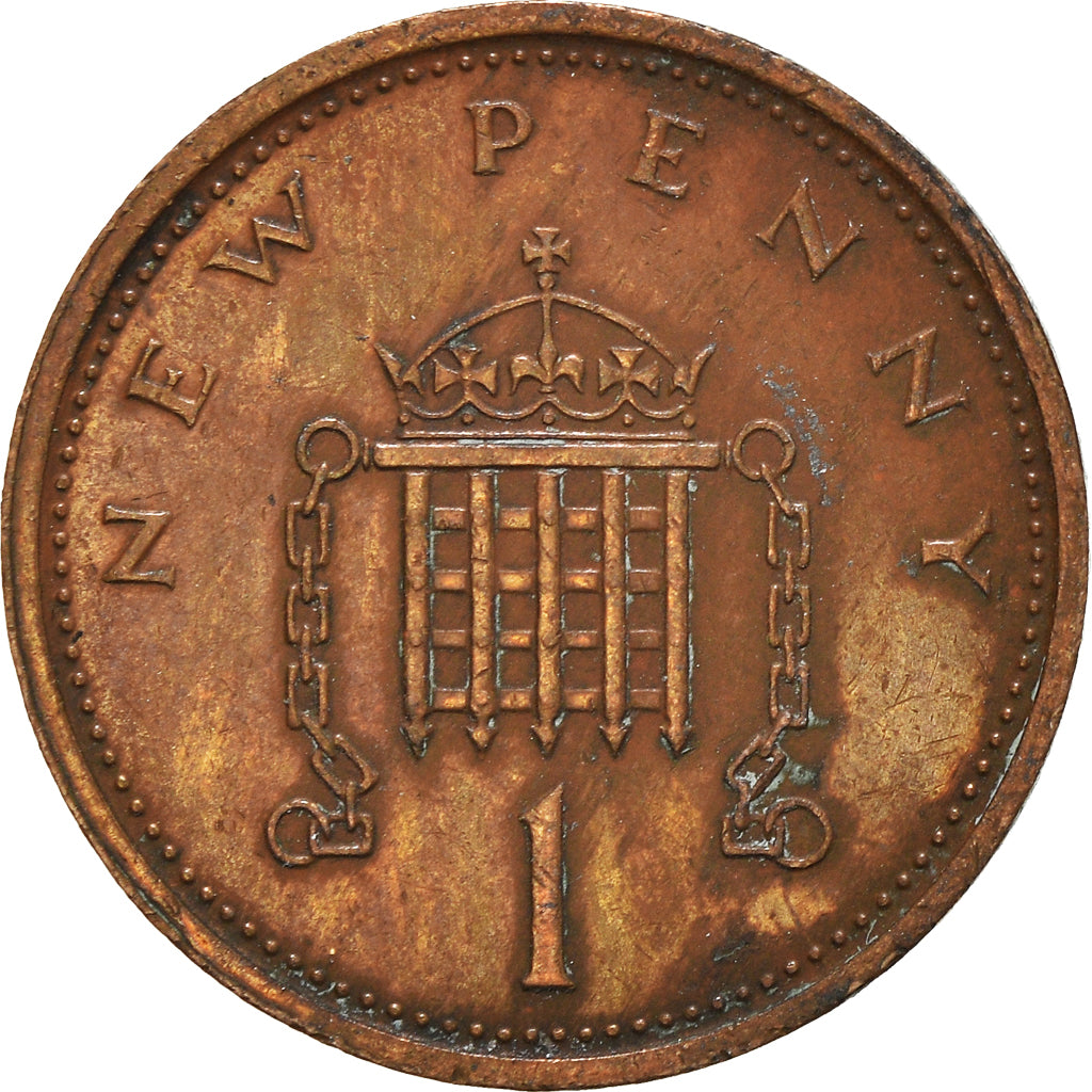 Coin, Great Britain, New Penny, 1975