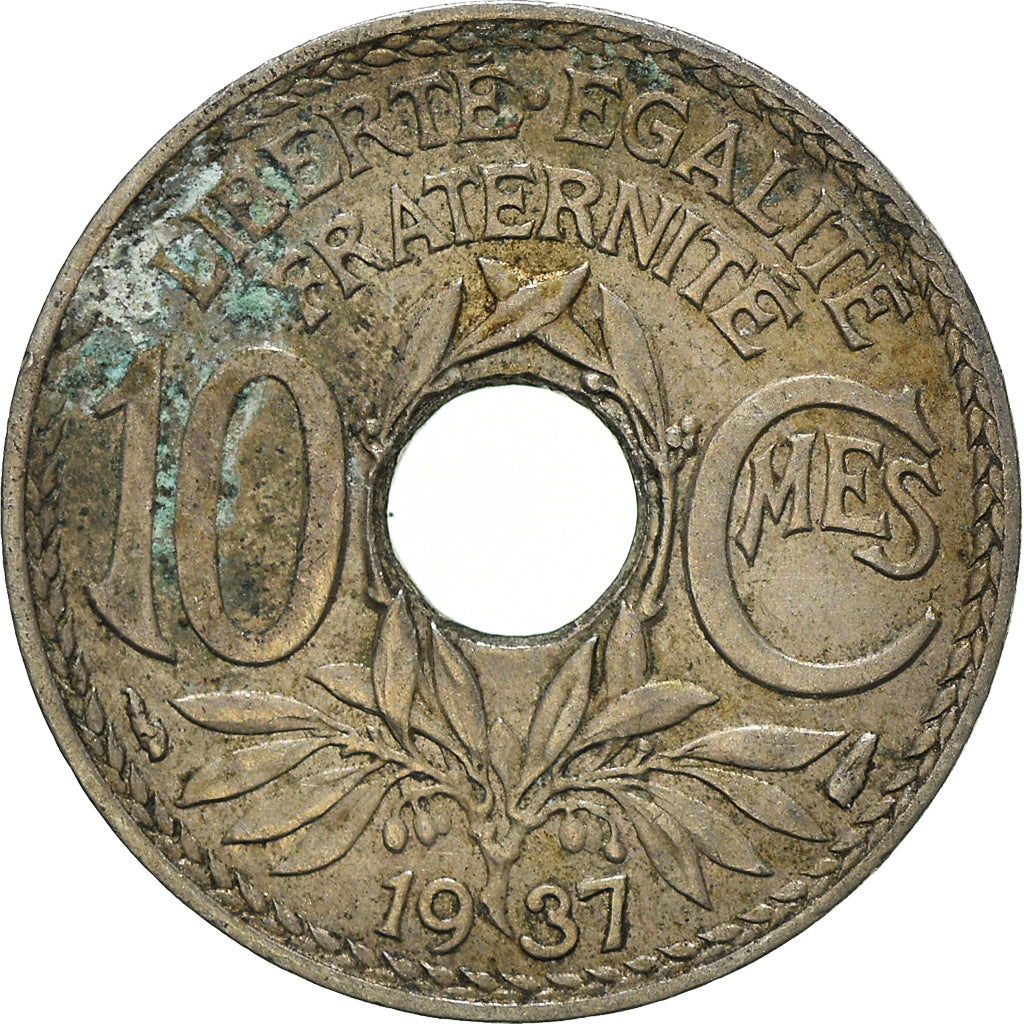 Coin, France, 10 Centimes, 1937
