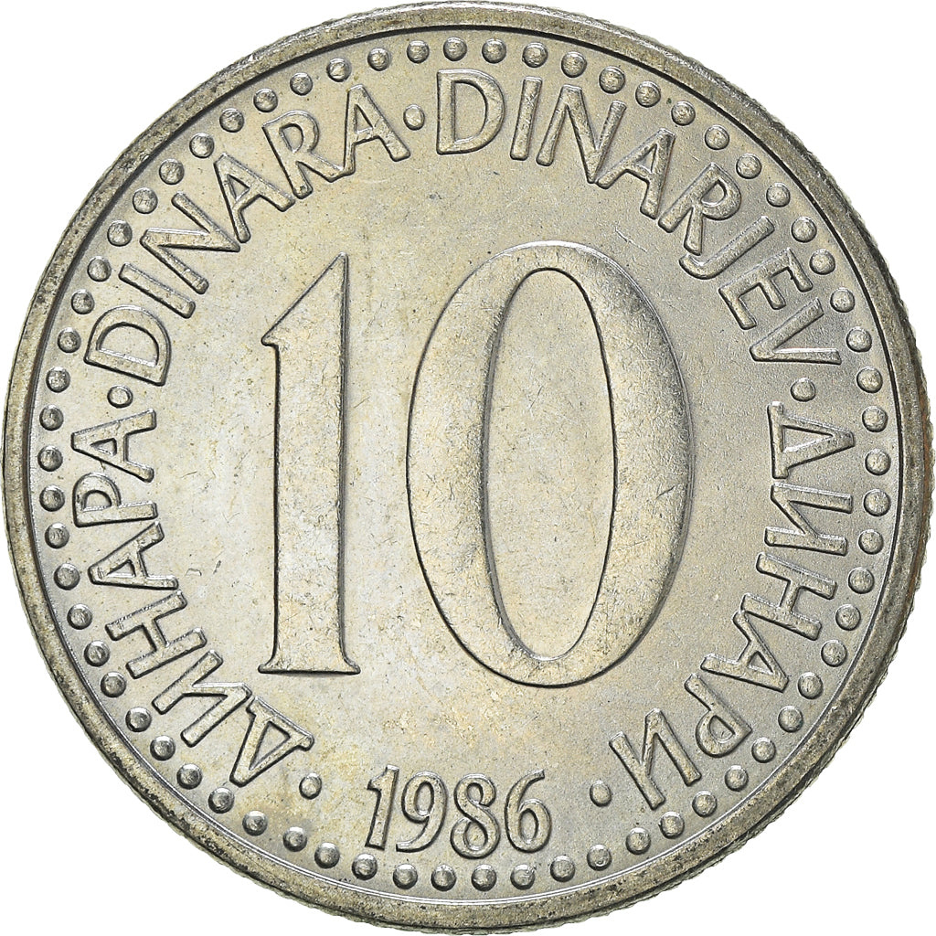 Moneta, Jugosławia, 10 Dinara, 1986