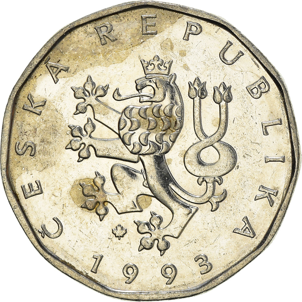 Moeda, República Checa, 2 Koruny, 1993