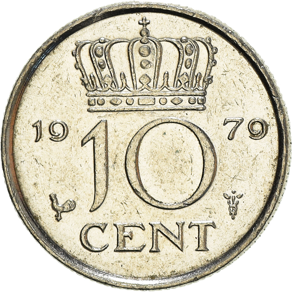 Moneda, Países Bajos, 10 Cents, 1979