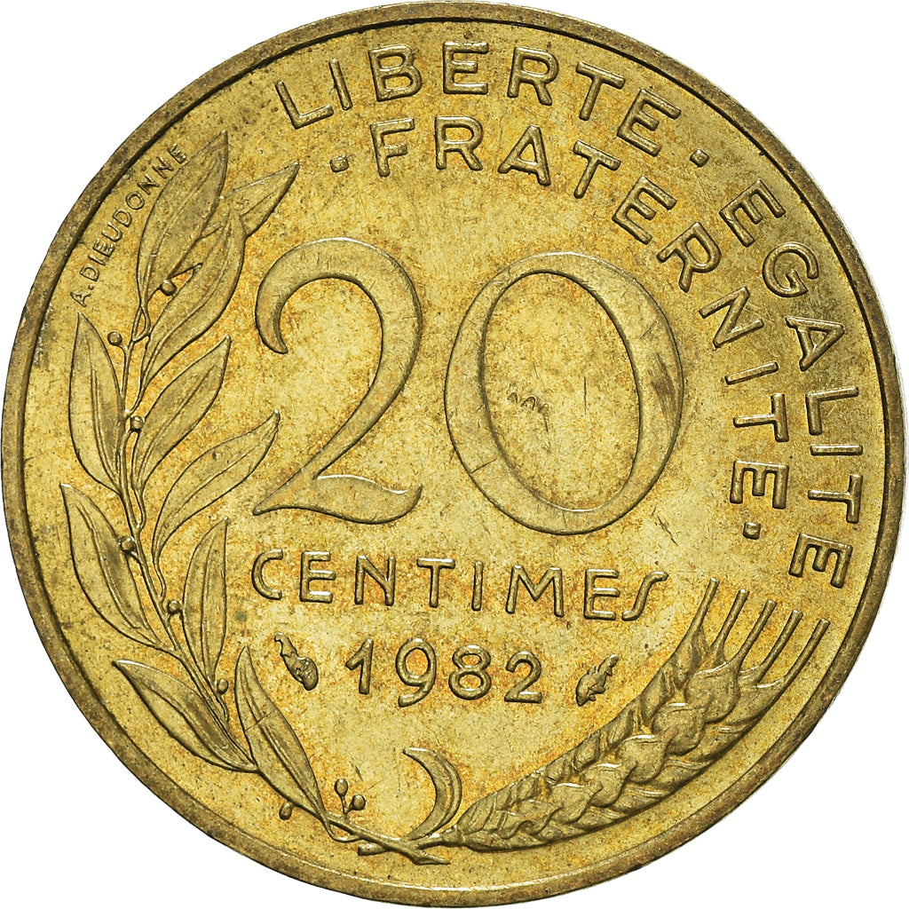 Munten, Frankrijk, 20 Centimes, 1982