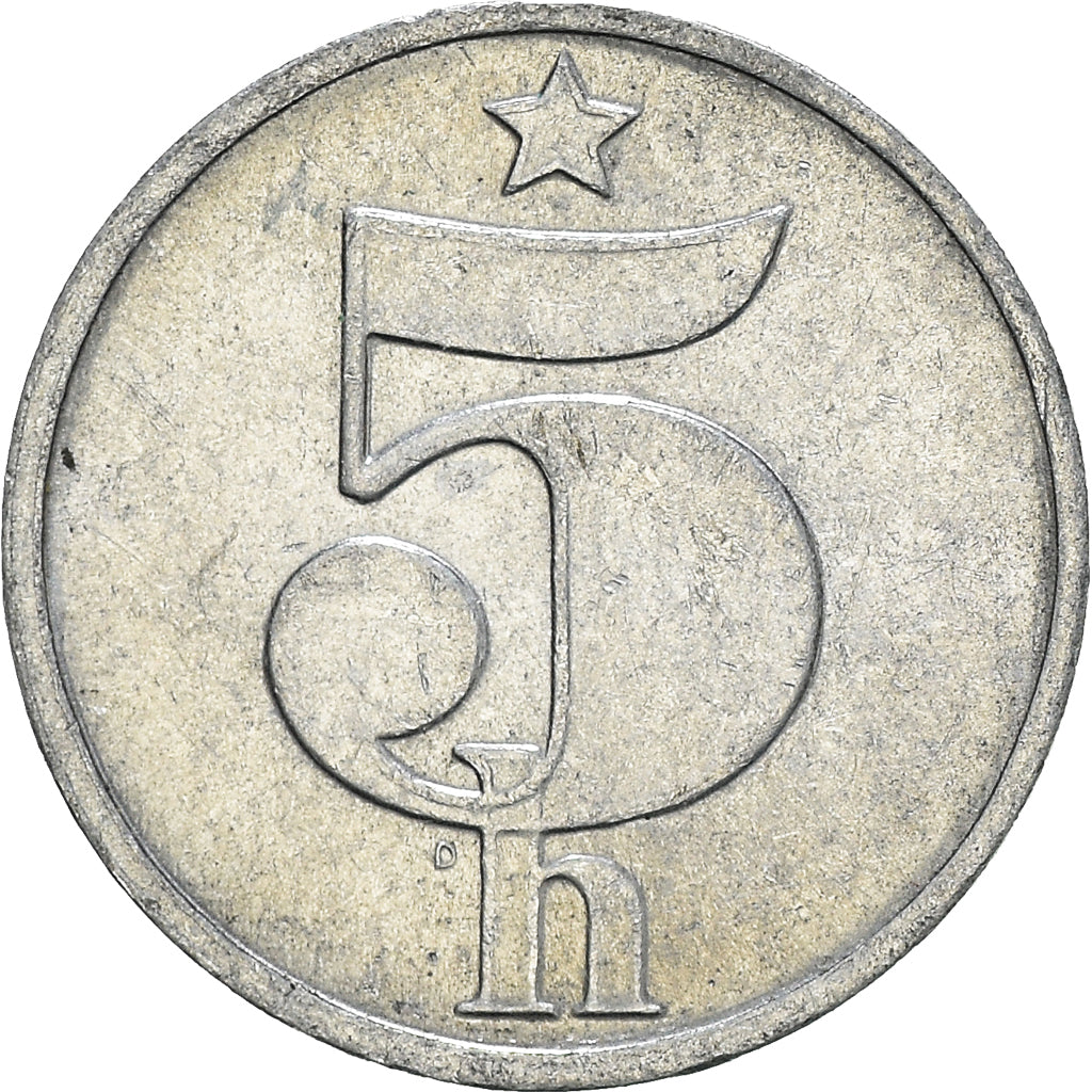 Coin, Czechoslovakia, 5 Haleru, 1986