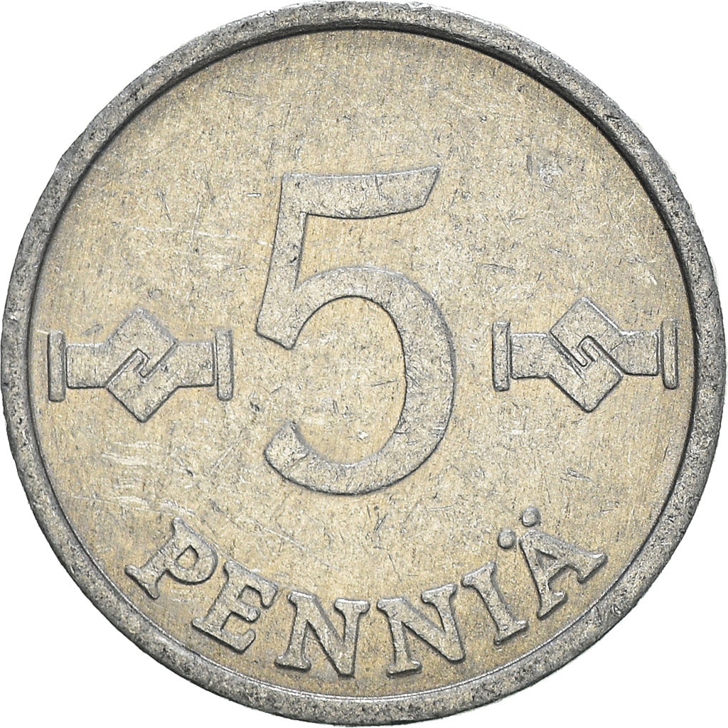 Monnaie, Finlande, 5 Pennia, 1977
